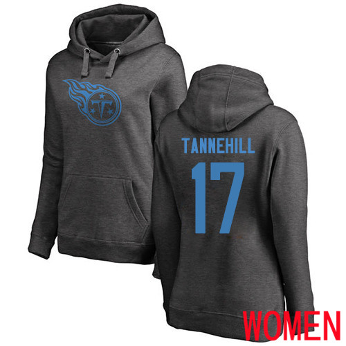 Tennessee Titans Ash Women Ryan Tannehill One Color NFL Football #17 Pullover Hoodie Sweatshirts->nfl t-shirts->Sports Accessory